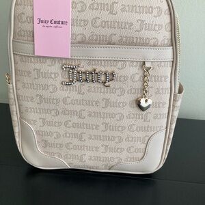 Juicy Couture Beige Backpack with Heart Charm